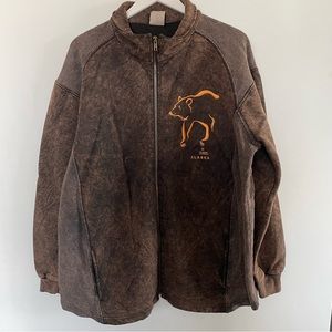 Grand Howard’s Design Vintage Embroidered Grizzly Bear Pullover SZ XXL
